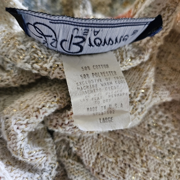 Vintage JJ Browne Floral Knit Sweater with Metallic Detailing - Picture 7 of 8